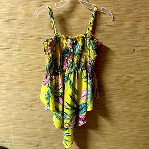 Yellow high low shirt